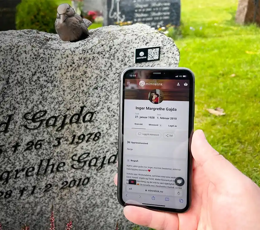 QR-kode på gravstein